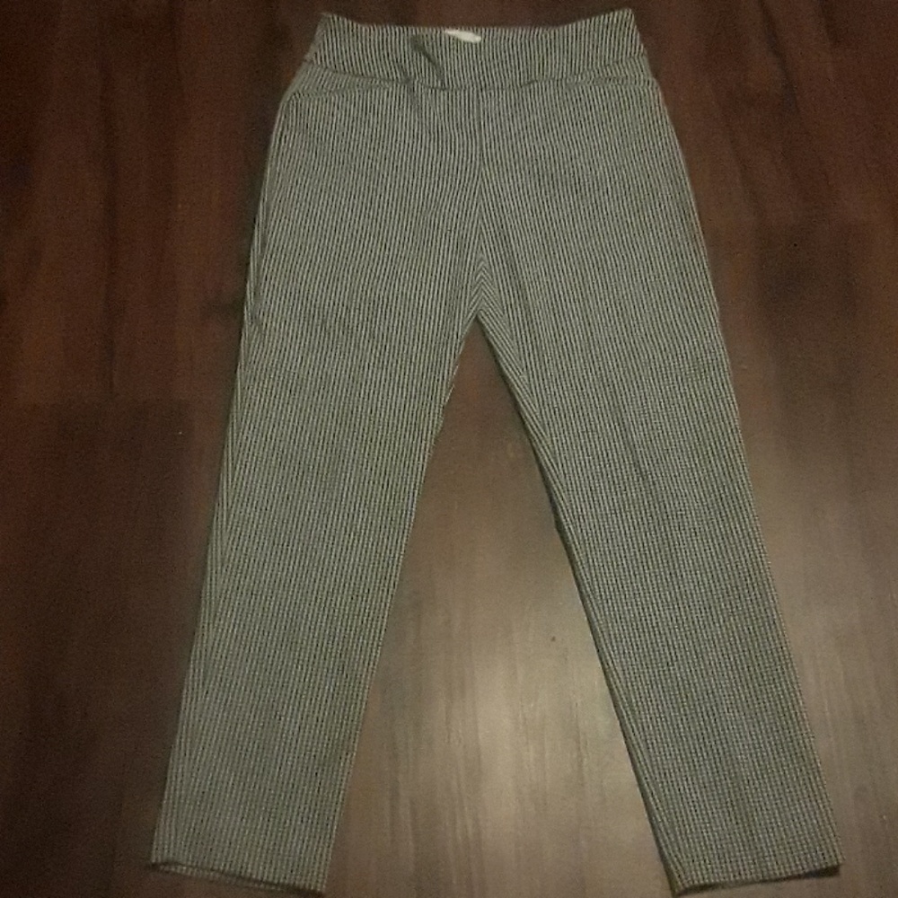 Black and white pants.